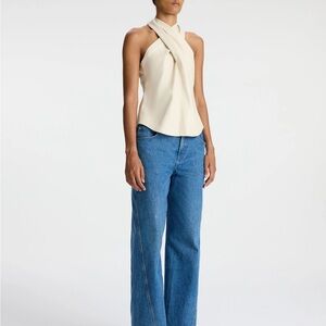 A.L.C. Quinn Vegan Leather Halter Top